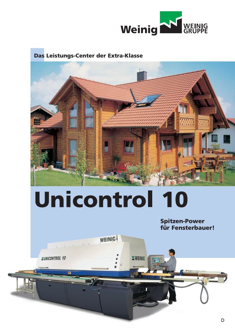 First page of Weinig Unicontrol 10