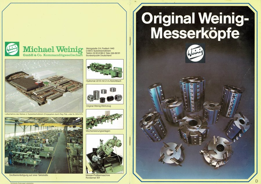 Erste Seite von Original Weinig Messerköpfe