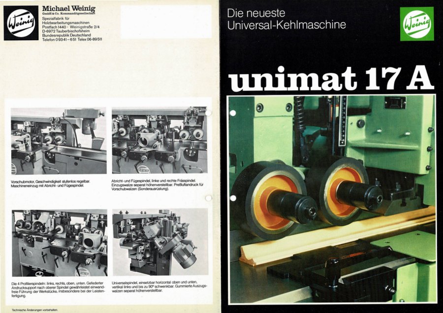 Erste Seite von WEINIG Unimat 17A