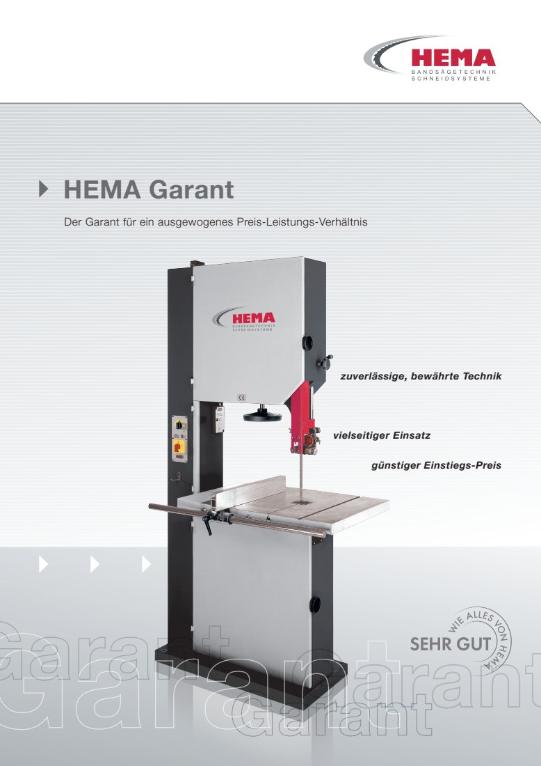 First page of HEMA Garant 500