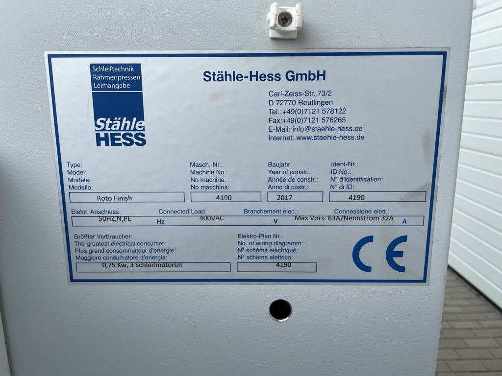 Feinstschleifmaschine Stähle Hess Saturn Roto Finish